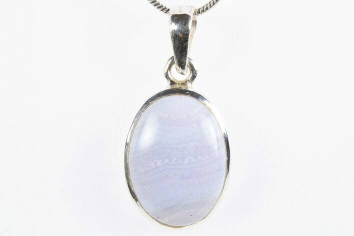 Blue Lace Agate Pendant (Necklace) - Sterling Silver #305014